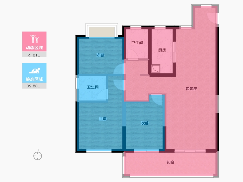 云南省-玉溪市-环球融创蔚蓝城-99.00-户型库-动静分区