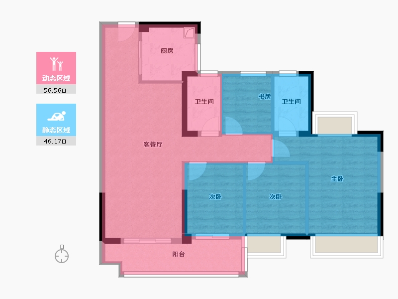 广东省-汕头市-璟悦园-96.00-户型库-动静分区