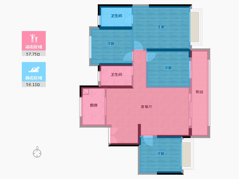 浙江省-温州市-金地中心路一号-109.60-户型库-动静分区