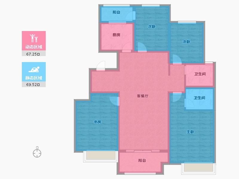 河南省-新乡市-正阳瑞园-122.35-户型库-动静分区