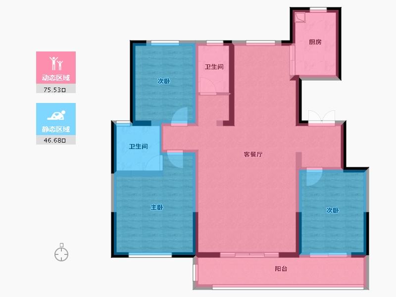 宁夏回族自治区-固原市-东海公园里-109.98-户型库-动静分区