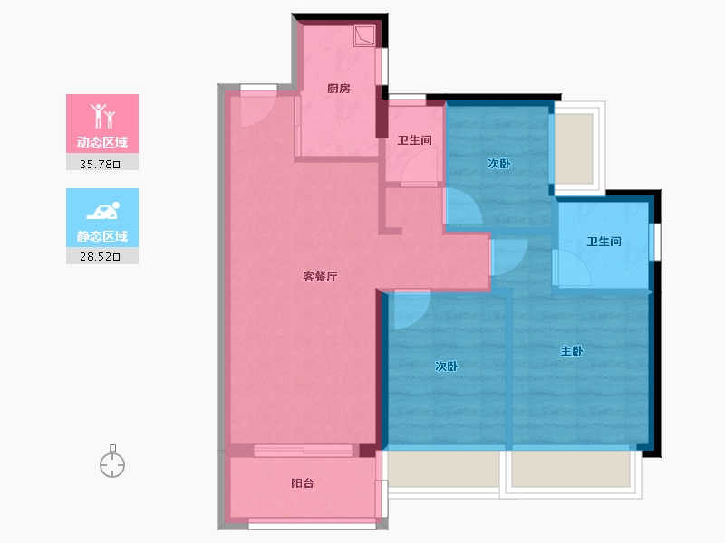 广东省-深圳市-华发冰雪世界华发新城-56.80-户型库-动静分区