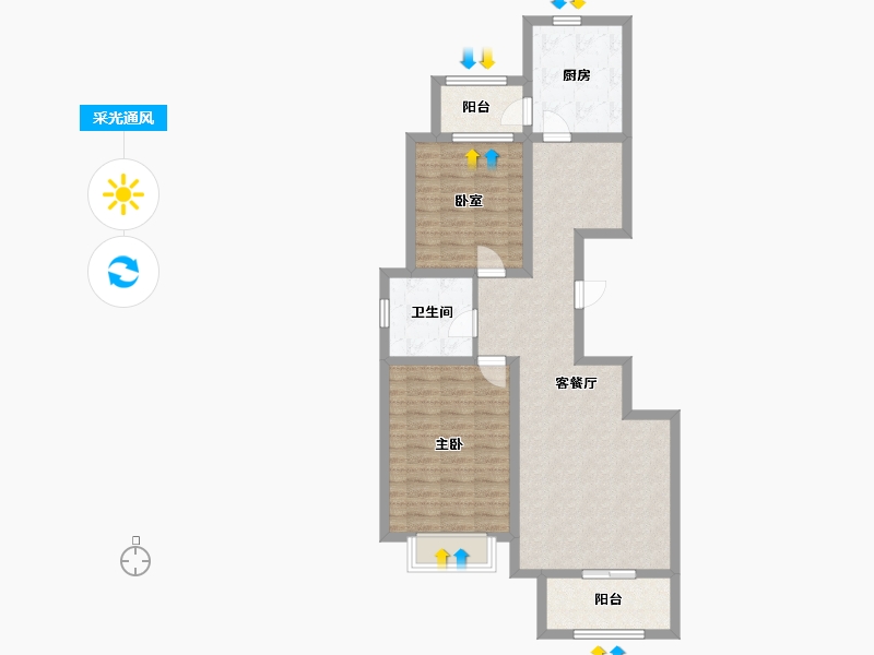 河南省-焦作市-万方嘉园-88.00-户型库-采光通风