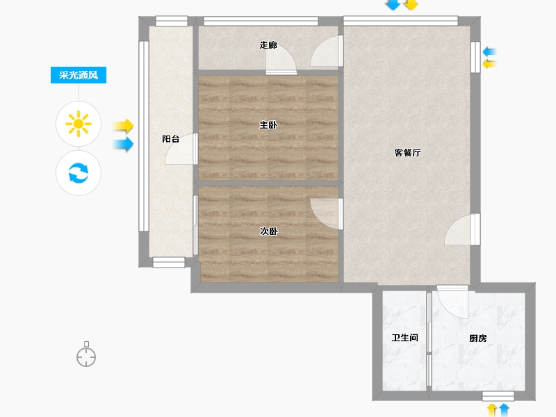 广东省-广州市-南北广场-45.60-户型库-采光通风