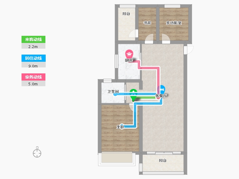 河南省-郑州市-中建五局碧桂园凤凰城凤雅苑凤鸣苑项目-64.52-户型库-动静线