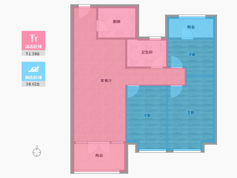 陕西省-西安市-世园林语-80.02-户型库-动静分区