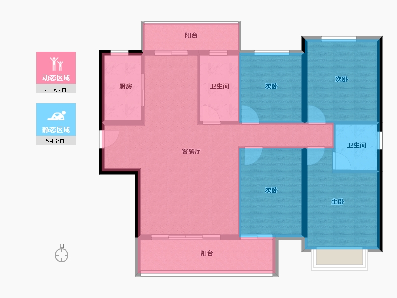 福建省-泉州市-源昌银河新城-115.14-户型库-动静分区