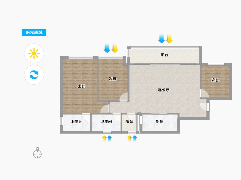 四川省-成都市-中海天府里观山1期-97.60-户型库-采光通风