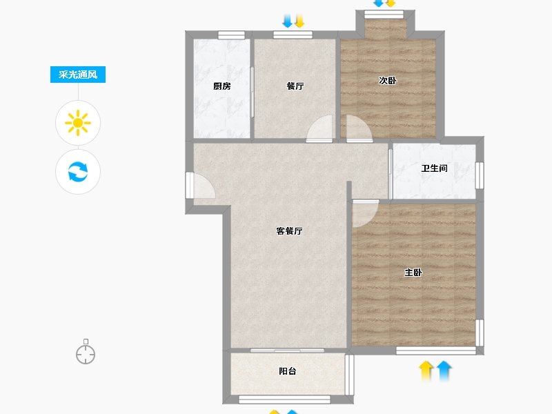 江苏省-苏州市-兰馨园-77.24-户型库-采光通风