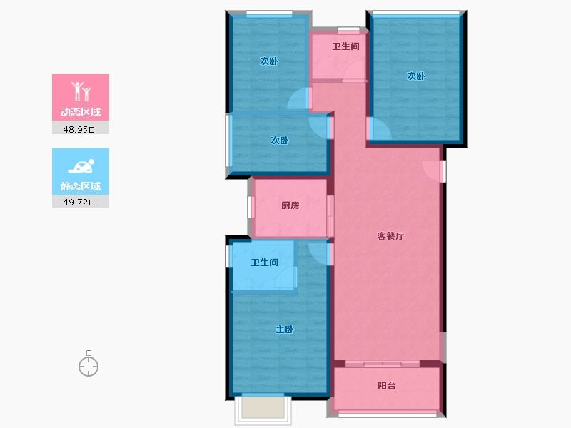 福建省-福州市-世茂璀璨滨江-88.00-户型库-动静分区