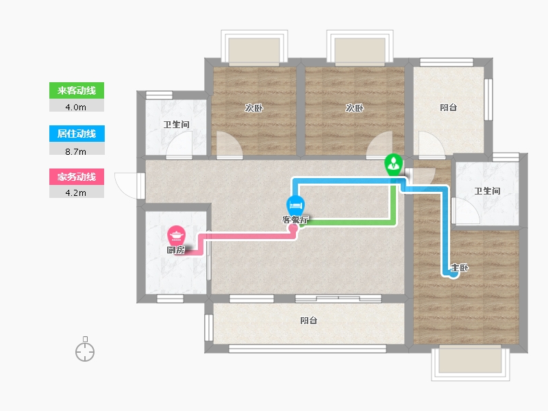 四川省-成都市-万达华府D区-83.42-户型库-动静线