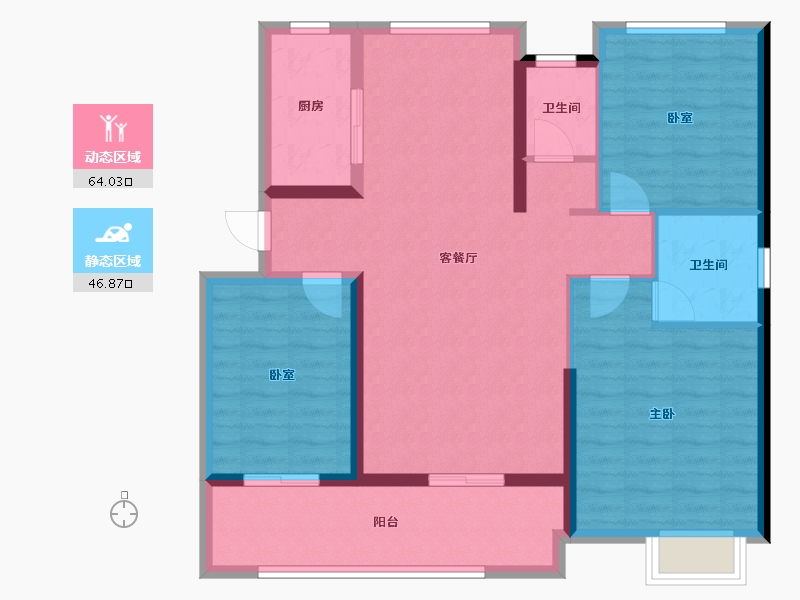 安徽省-滁州市-滁州市荣盛锦绣观邸-100.00-户型库-动静分区