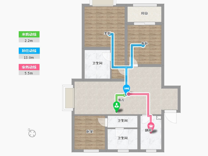 山东省-泰安市-开元盛世裕园-92.64-户型库-动静线