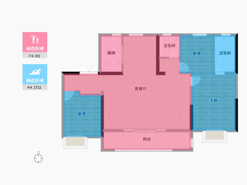 山东省-济南市-能建紫郡兰园-106.40-户型库-动静分区