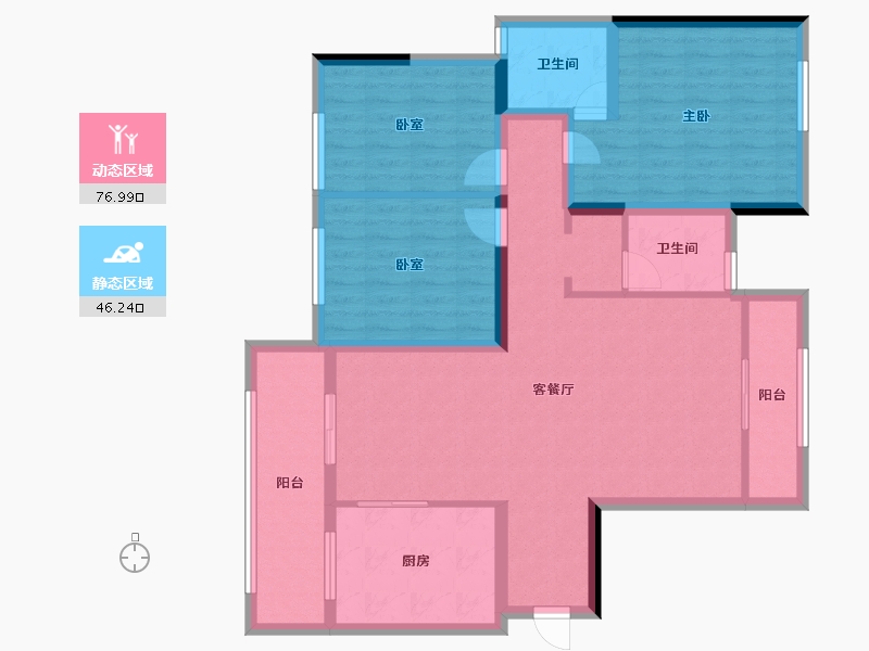 湖南省-邵阳市-天雁北城佳苑-96.00-户型库-动静分区