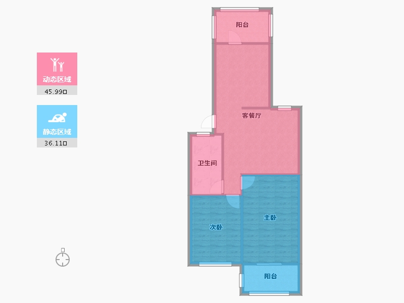 河南省-洛阳市-阳光丽城-72.62-户型库-动静分区