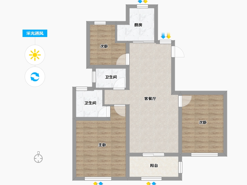 浙江省-嘉兴市-文丰花苑-78.35-户型库-采光通风