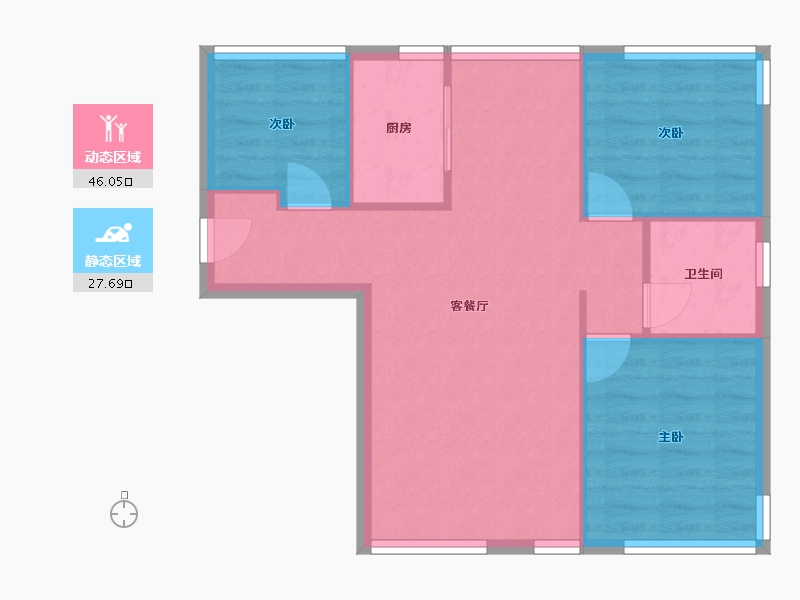 山东省-青岛市-纽约街区-南区-71.00-户型库-动静分区