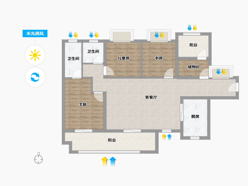 广东省-惠州市-德润天禧-101.60-户型库-采光通风