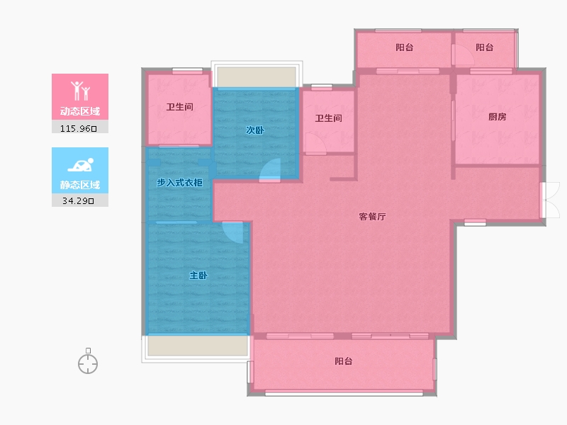 海南省-海口市-海航豪庭南苑-137.60-户型库-动静分区