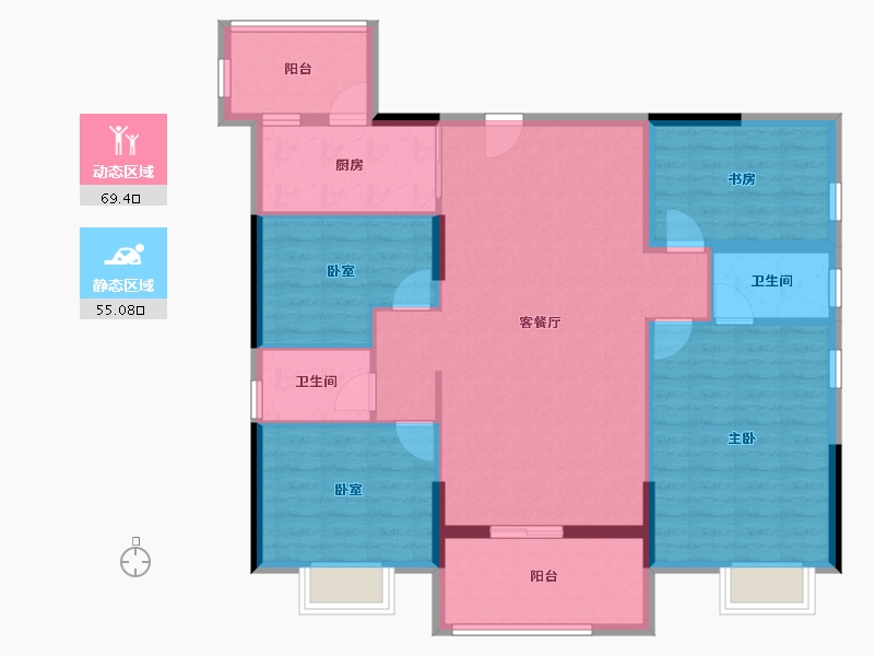 广东省-云浮市-祥利明珠新城3区-112.38-户型库-动静分区