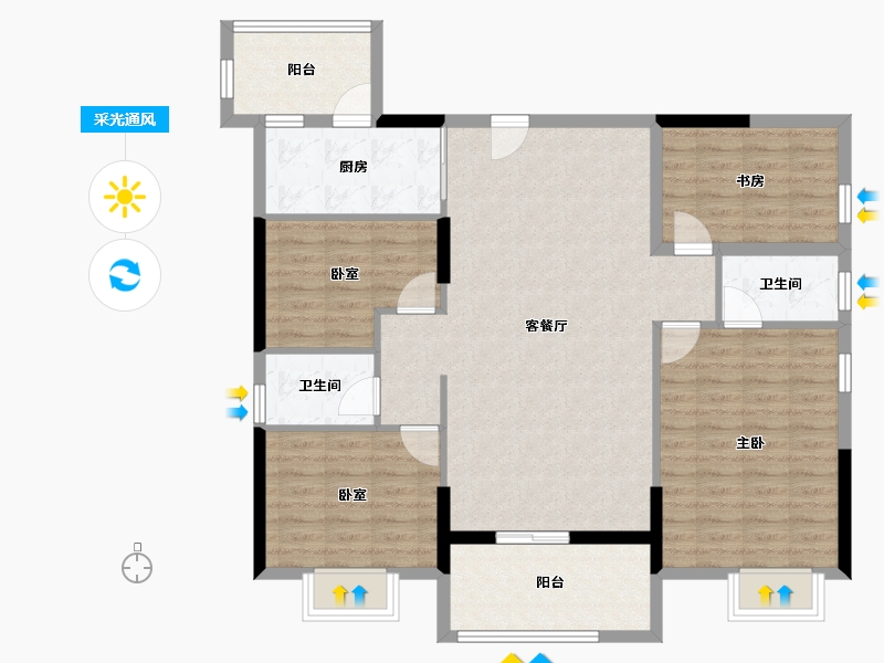 广东省-云浮市-祥利明珠新城3区-112.38-户型库-采光通风