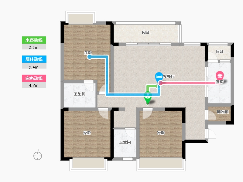 四川省-成都市-龙祥苑-134.79-户型库-动静线