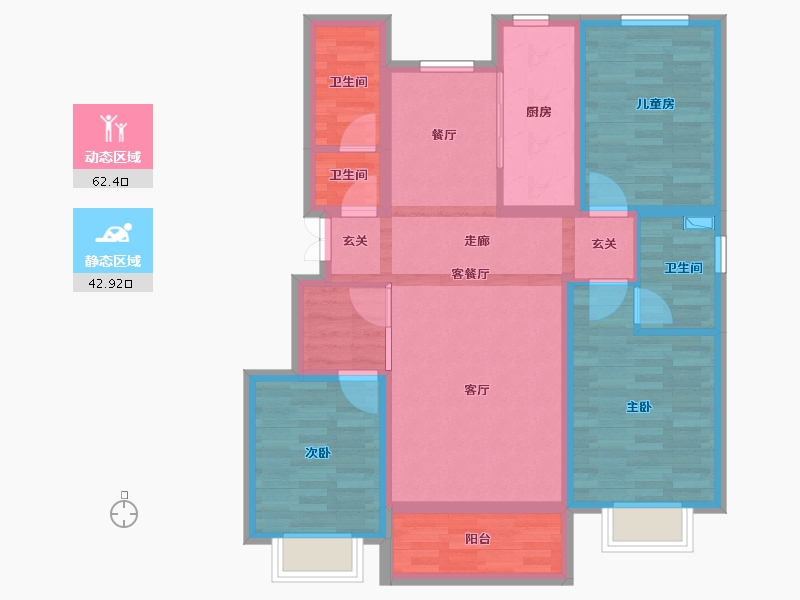 河北省-保定市-天泽依林雅筑-93.16-户型库-动静分区