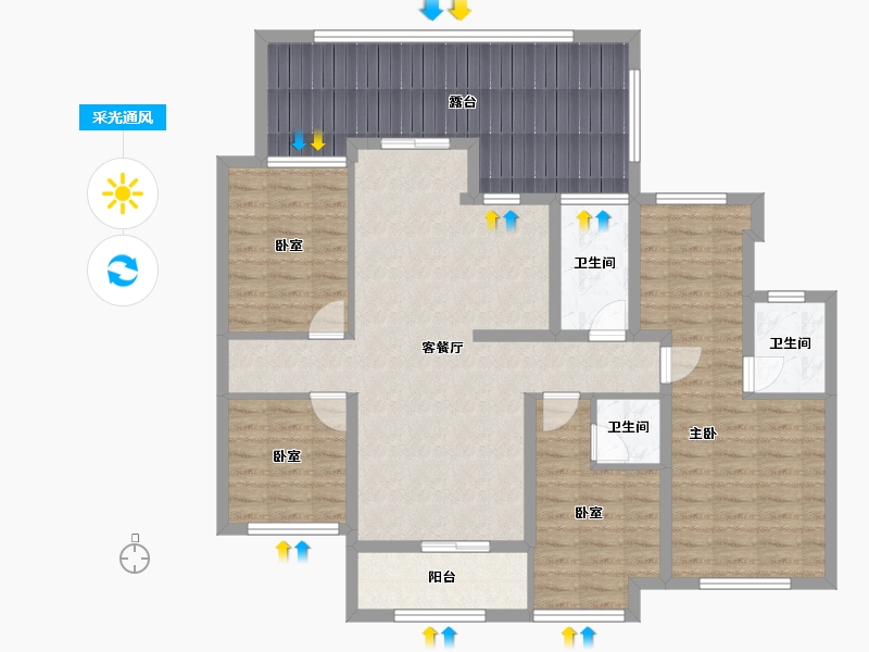 贵州省-黔东南苗族侗族自治州-江上院-105.00-户型库-采光通风