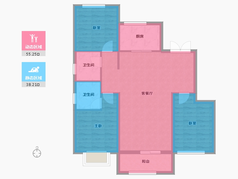 河北省-保定市-蓝熙府-98.88-户型库-动静分区