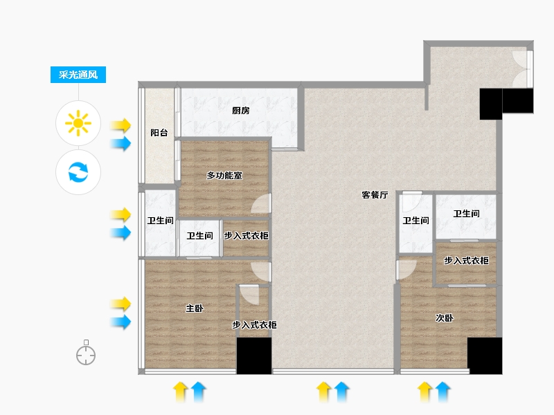 广东省-深圳市-华侨城宝辰-160.00-户型库-采光通风