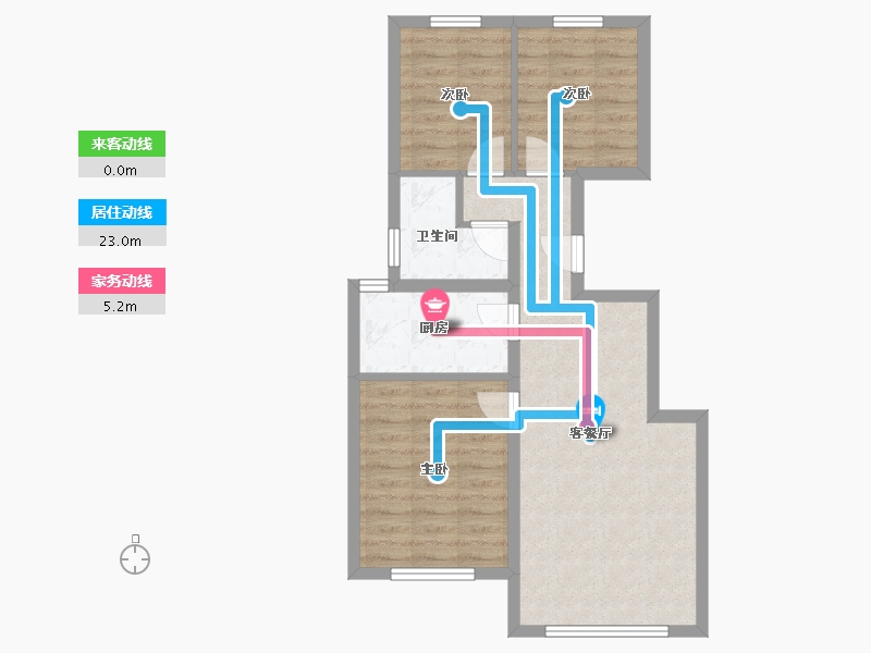 北京-北京市-龙湖滟澜新宸-东区-75.00-户型库-动静线