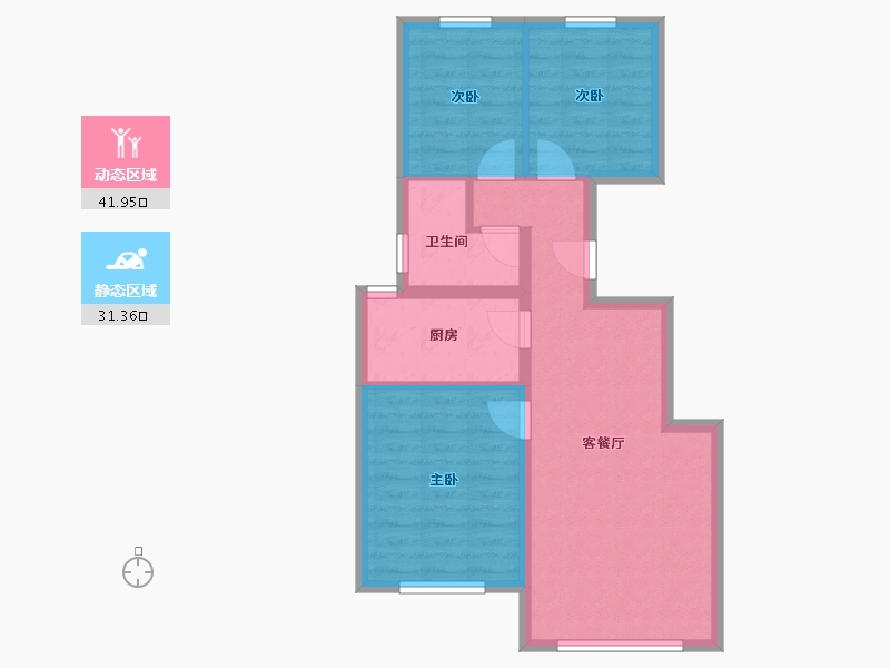 北京-北京市-龙湖滟澜新宸-东区-75.00-户型库-动静分区