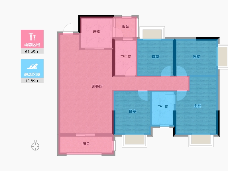 广西壮族自治区-柳州市-云星钱隆学府-108.38-户型库-动静分区