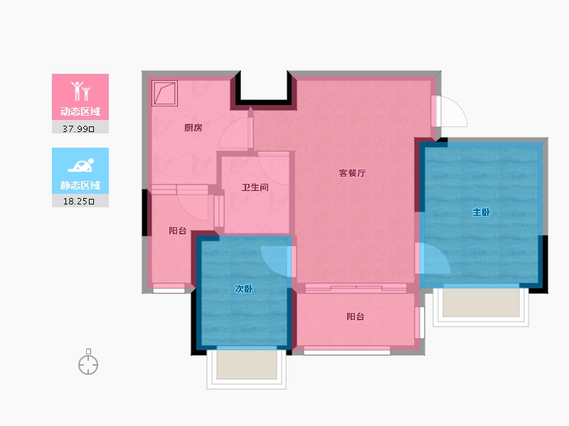 福建省-福州市-福州滨江左岸-51.61-户型库-动静分区