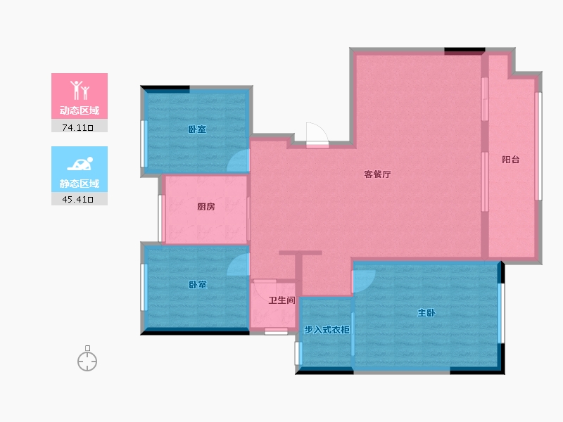 江苏省-镇江市-中南君悦府-108.80-户型库-动静分区