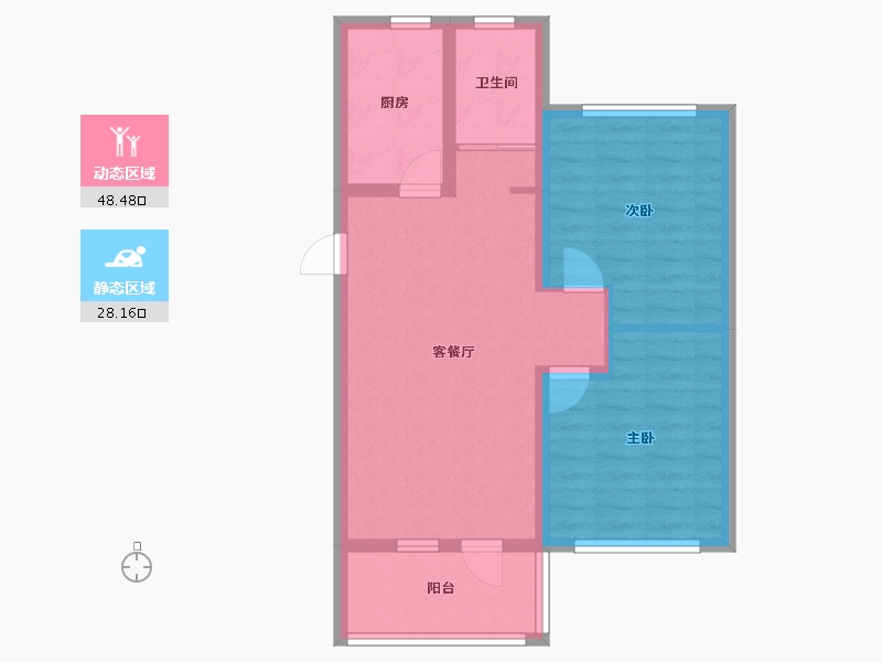 山东省-青岛市-山水嘉苑-70.40-户型库-动静分区