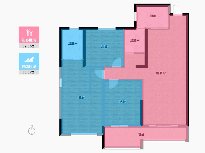 湖南省-衡阳市-腾凤新城-95.52-户型库-动静分区