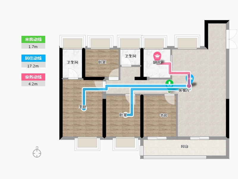 湖北省-武汉市-能建青誉府-94.17-户型库-动静线