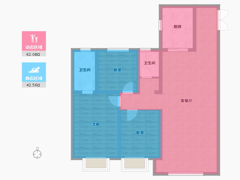 甘肃省-白银市-福门华府世家五期-93.41-户型库-动静分区