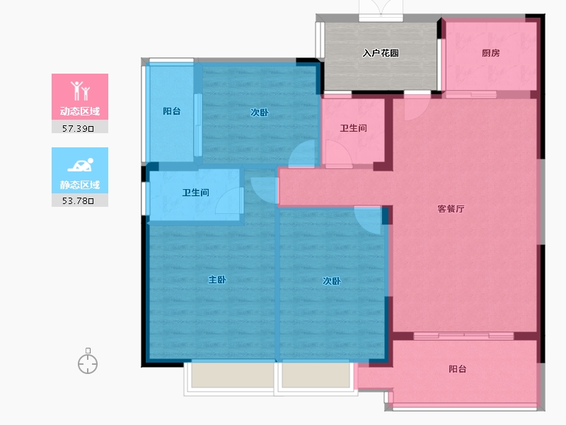 广东省-清远市-宏泰嘉园-107.45-户型库-动静分区