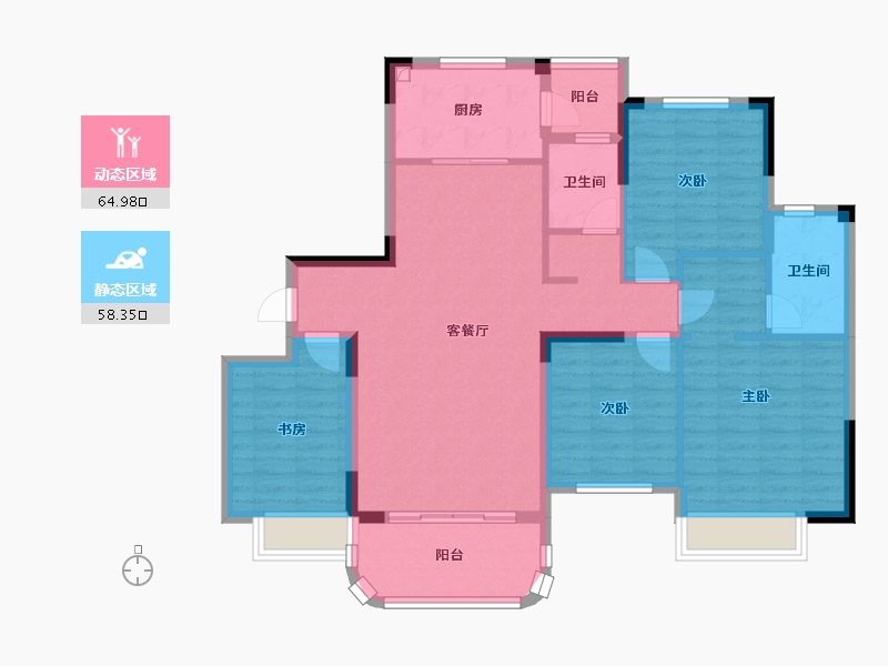 江苏省-徐州市-睢宁碧桂园-111.20-户型库-动静分区