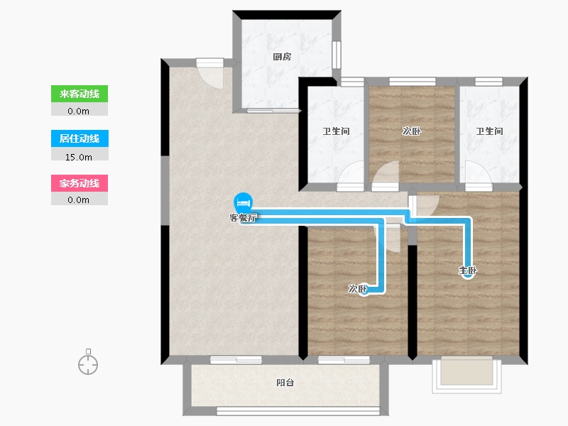 湖南省-长沙市-阳光城尚东湾嘉林苑-88.92-户型库-动静线