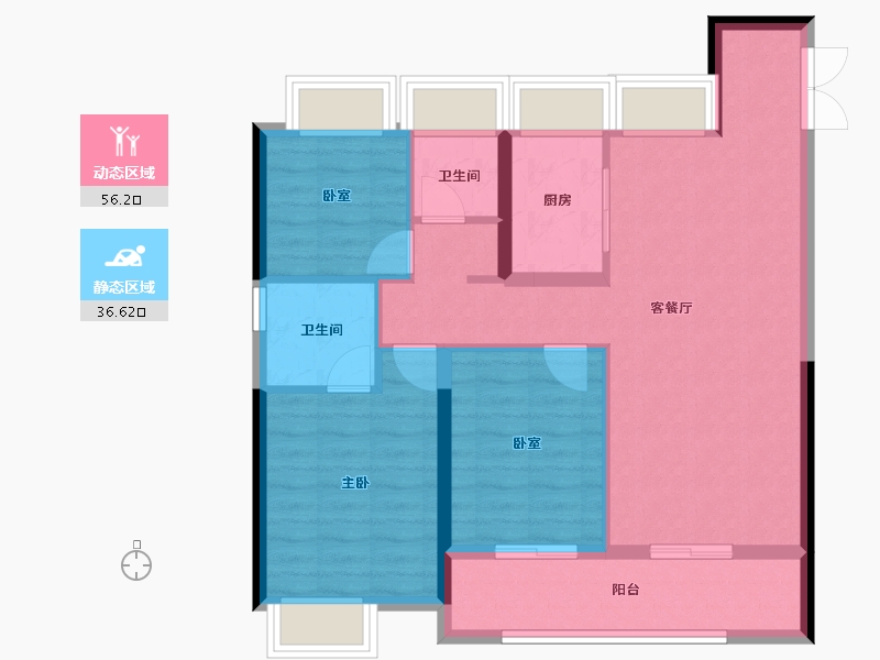 湖北省-武汉市-能建青誉府-83.33-户型库-动静分区