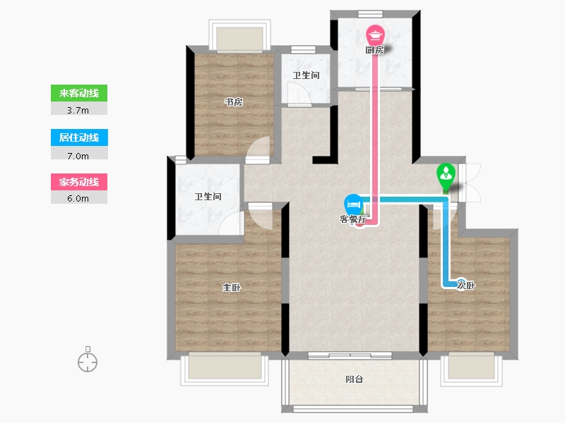 河南省-驻马店市-中泓河南尚城二期-101.00-户型库-动静线