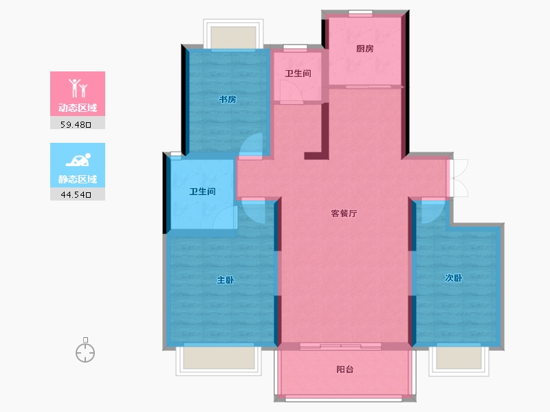 河南省-驻马店市-中泓河南尚城二期-101.00-户型库-动静分区