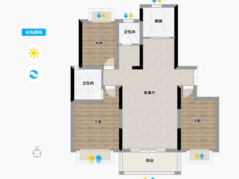 河南省-驻马店市-中泓河南尚城二期-101.00-户型库-采光通风