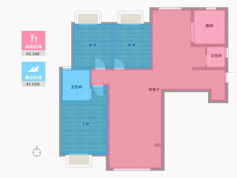 湖南省-岳阳市-汨罗御园壹号-120.00-户型库-动静分区