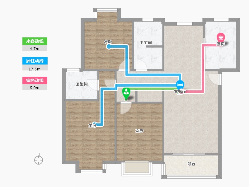 上海-上海市-裕鸿佳苑-第五社区裕展北村-113.00-户型库-动静线