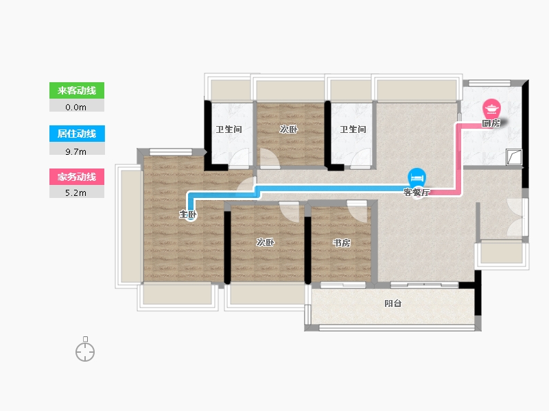 广东省-佛山市-电建地产·岭南华曦府-94.40-户型库-动静线